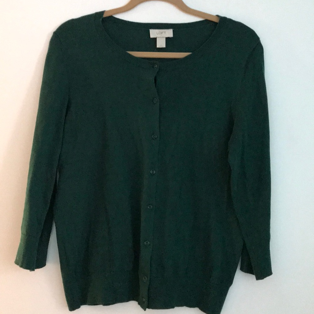 Dark Green Cardigan from Loft